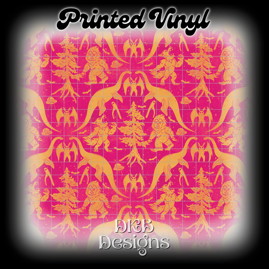 Cryptids pink Printed Vinyl