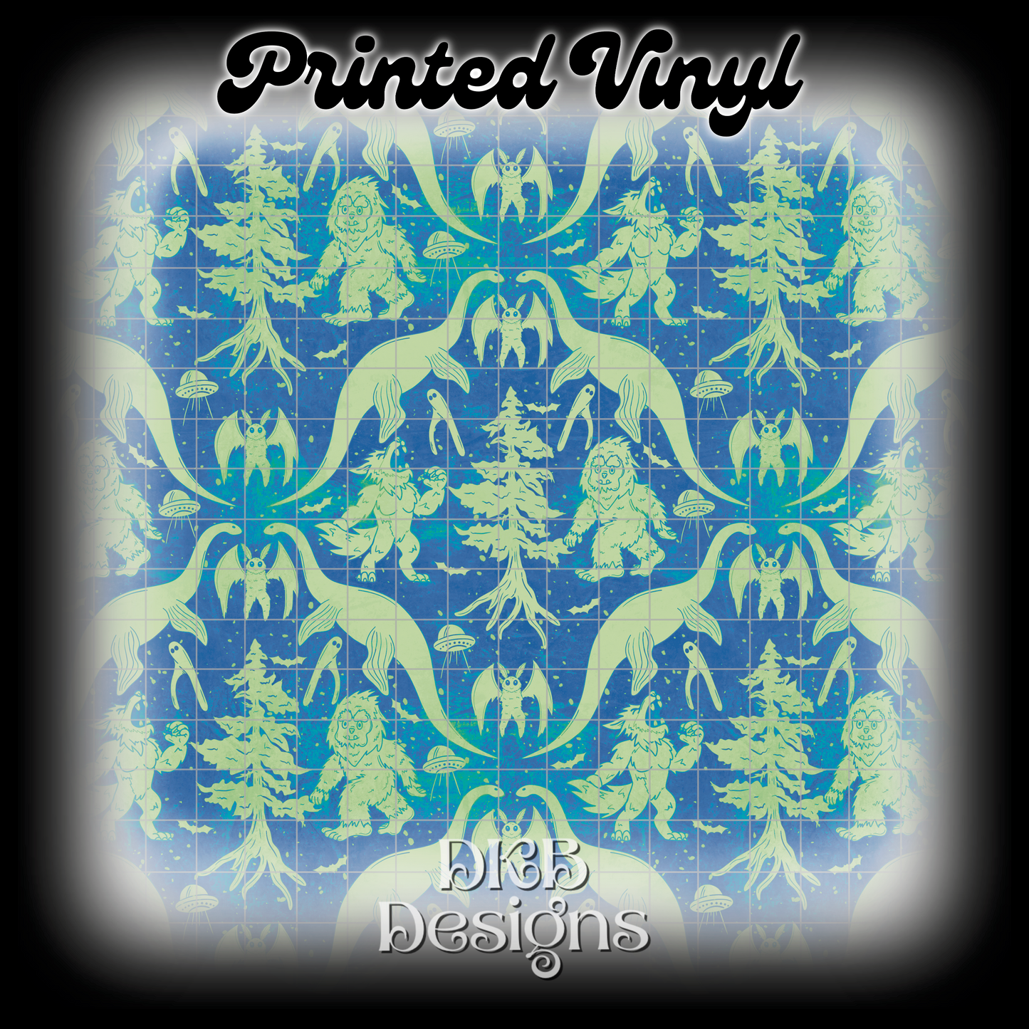 Cryptids blue Printed Vinyl