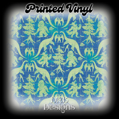 Cryptids blue Printed Vinyl