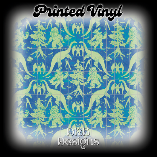 Cryptids blue Printed Vinyl