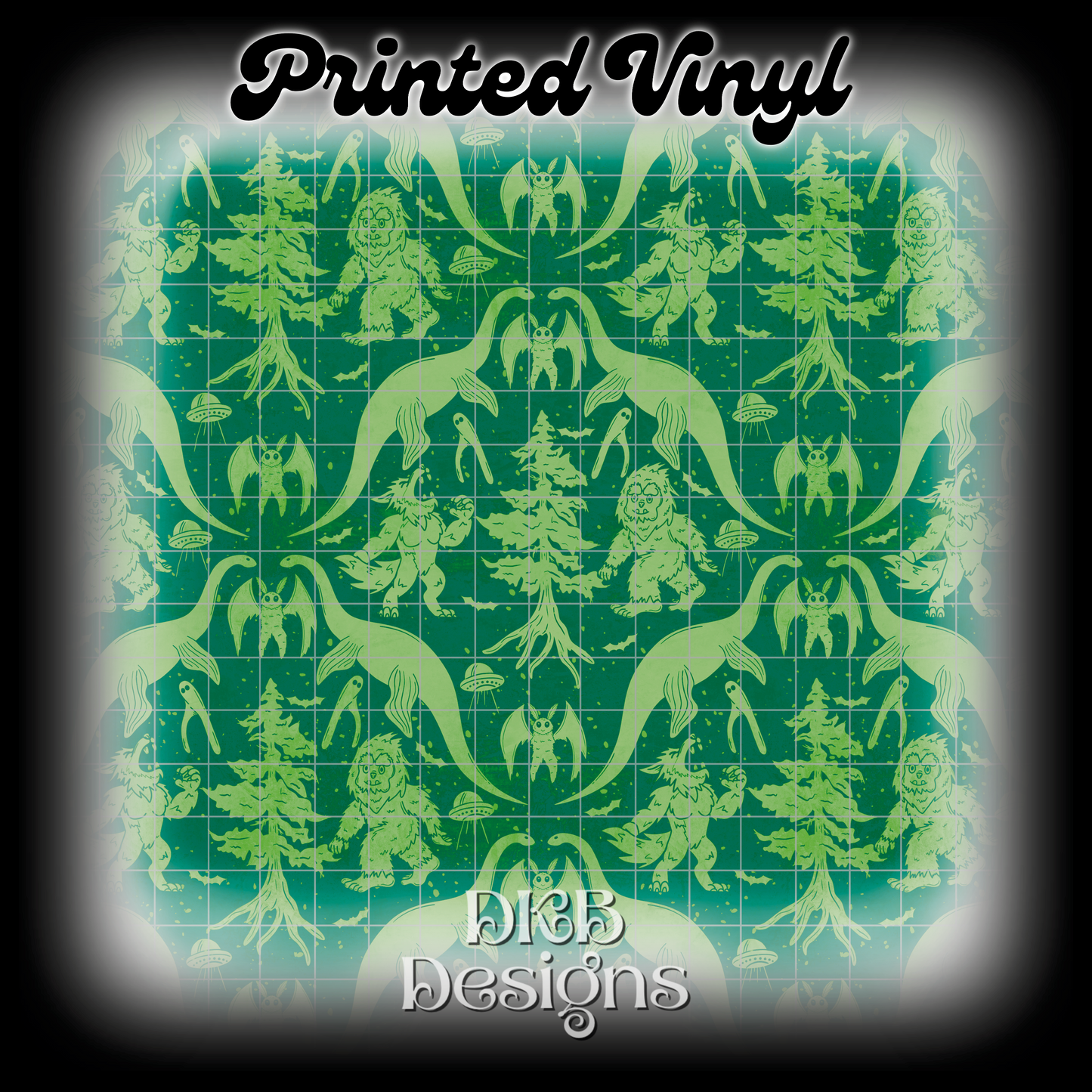 Cryptids green Printed Vinyl