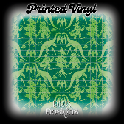 Cryptids green Printed Vinyl