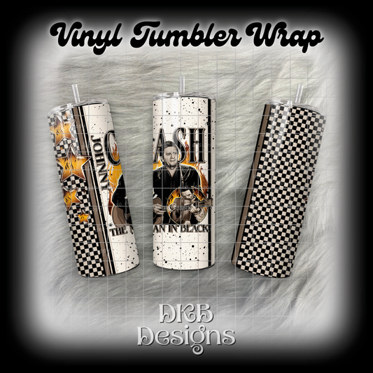 Cash flames vinyl tumbler wrap
