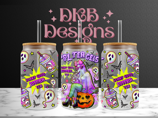 Polteageist 16oz glass can UV DTF