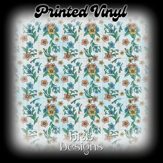 Vintage floral Printed Vinyl