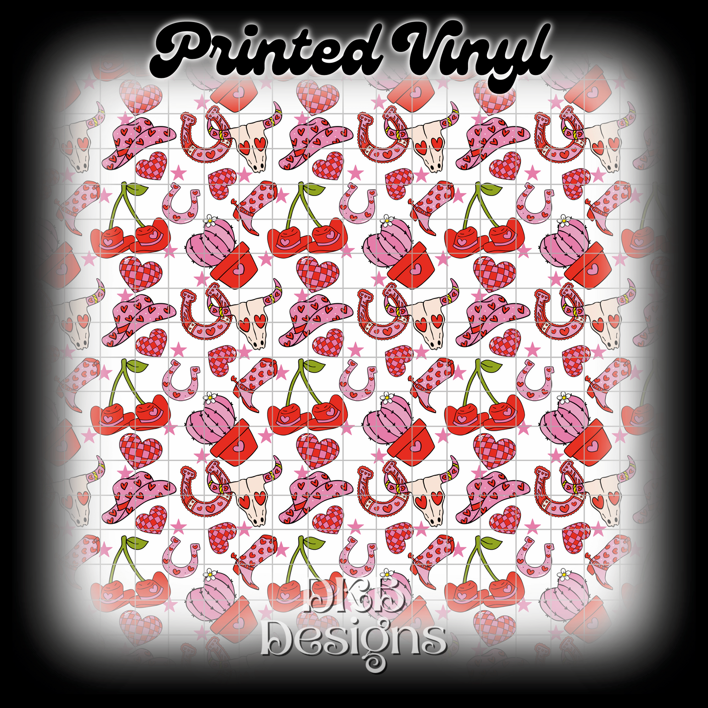 Western valentine Printed Vinyl