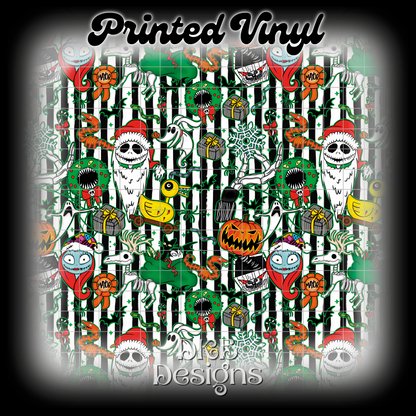 Nightmare collage striped Printed Vinyl