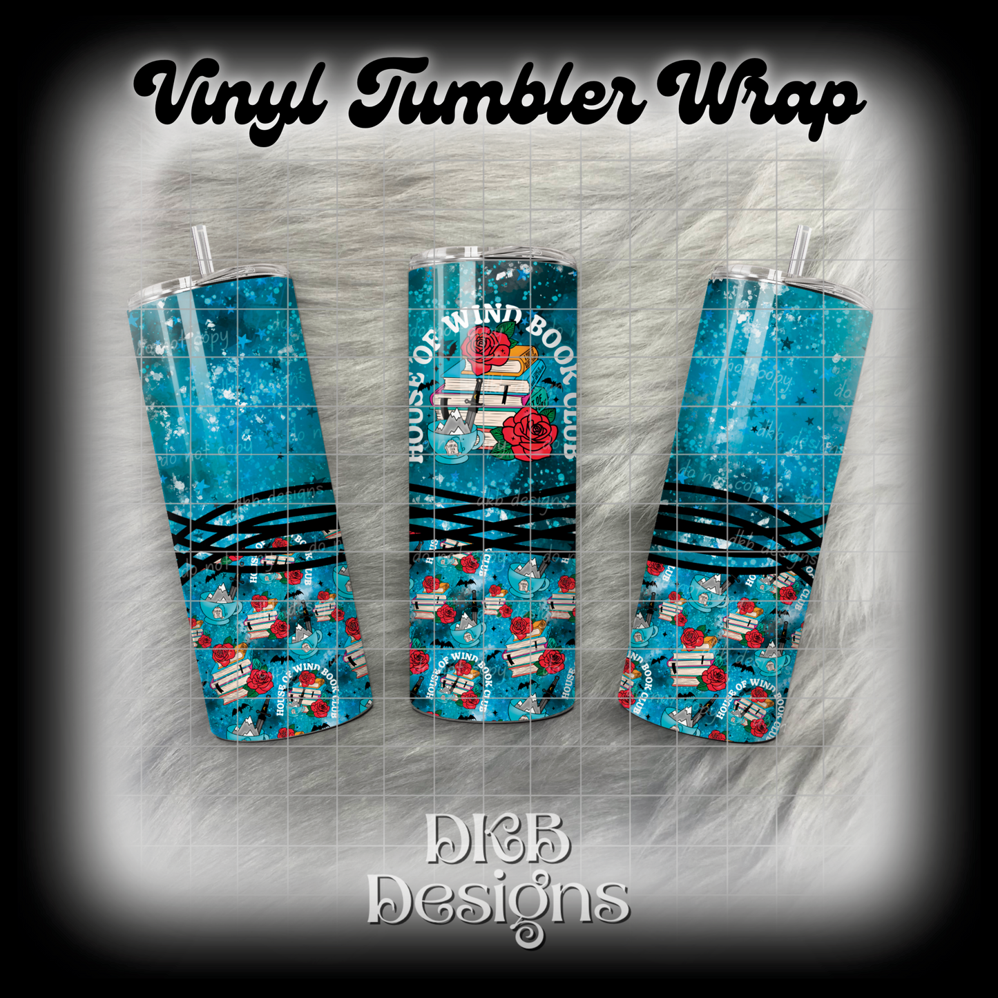 House of wind book club vinyl tumbler wrap