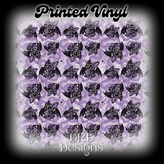 Purple batty coffee Printed Vinyl