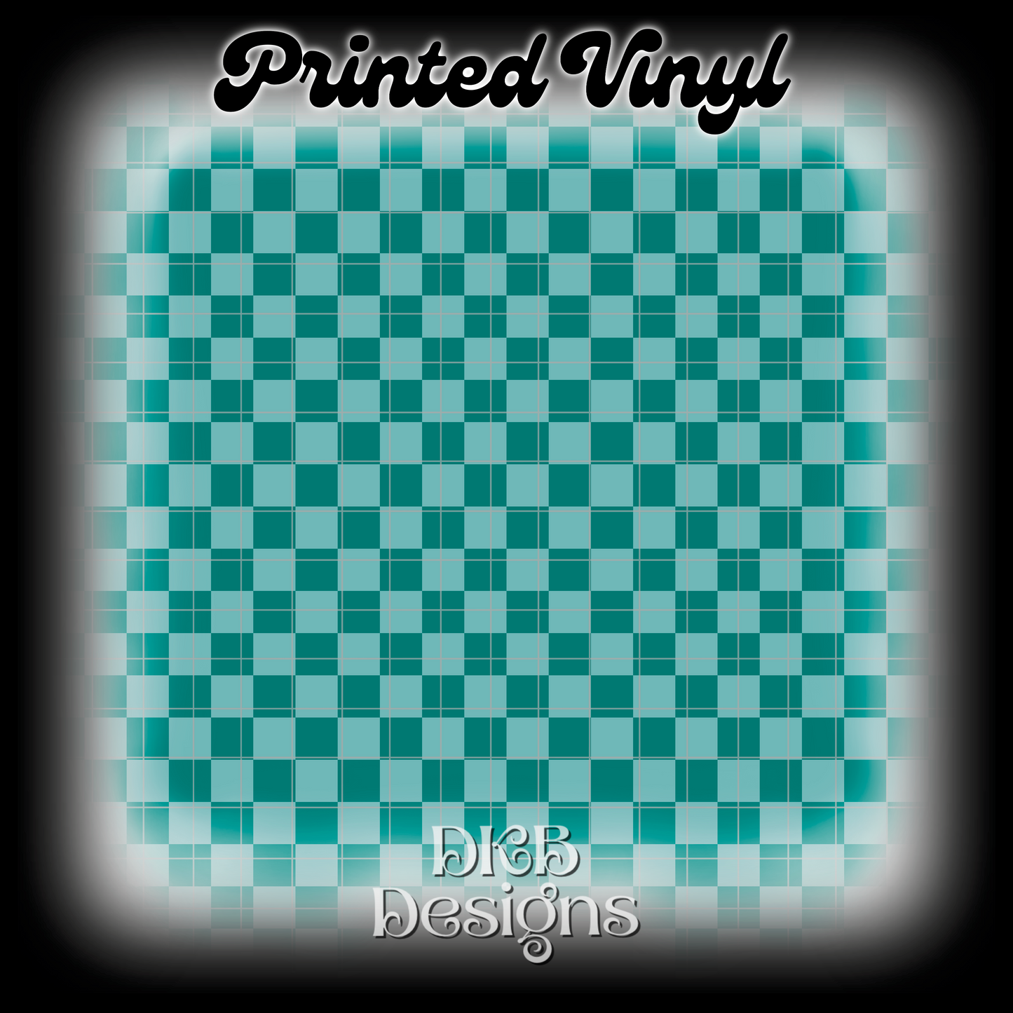 Turquoise checker Printed Vinyl