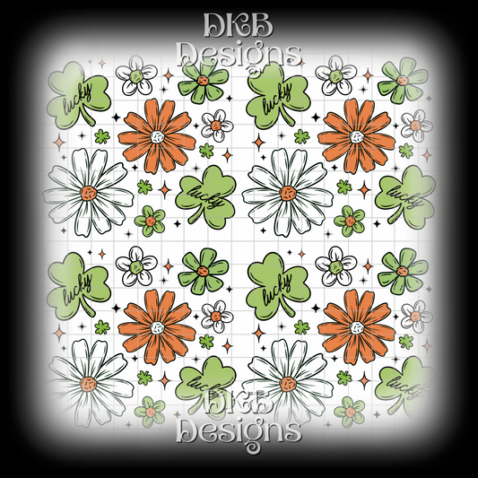 Lucky florals 11” x 11” UV DTF sheet