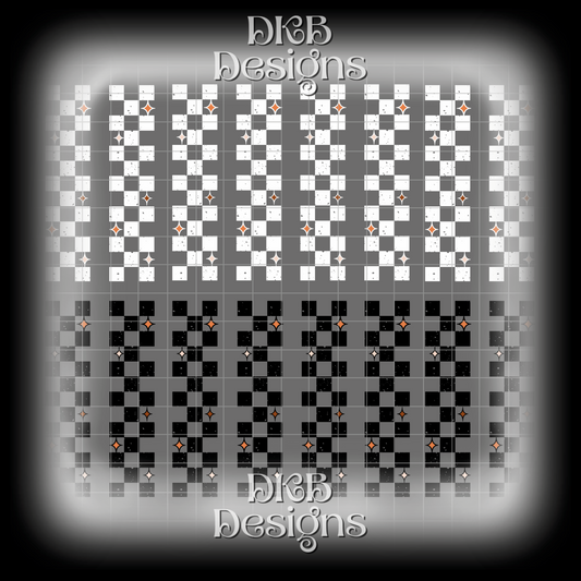 Checker stars 11” x 9” UV DTF sheet
