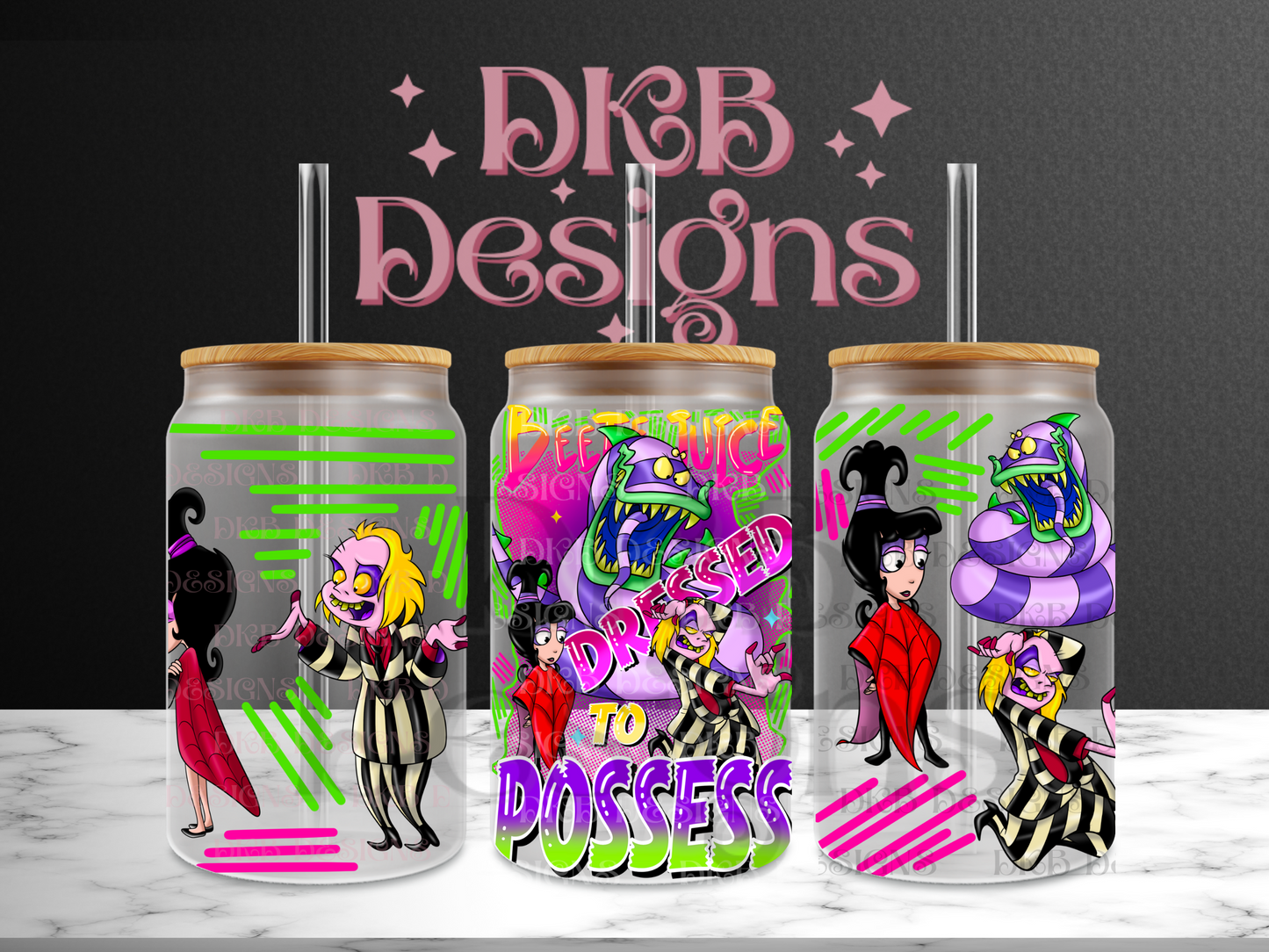 Dressed to possess 16oz glass can UV DTF