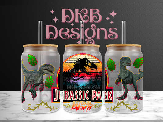 Clever girl energy 16oz glass can UV DTF