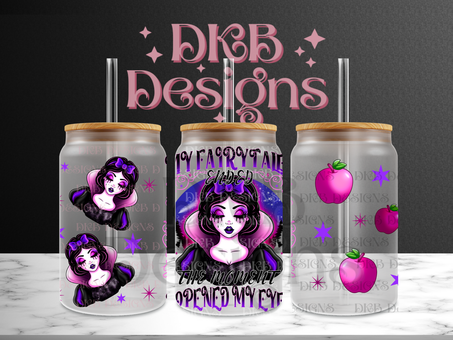 The moment 16oz glass can UV DTF