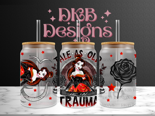 My trauma 16oz glass can UV DTF