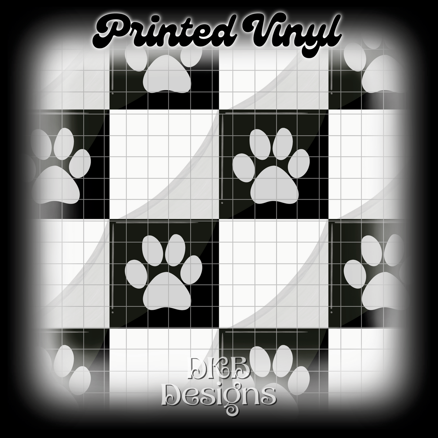 Light paw prints Printed Vinyl