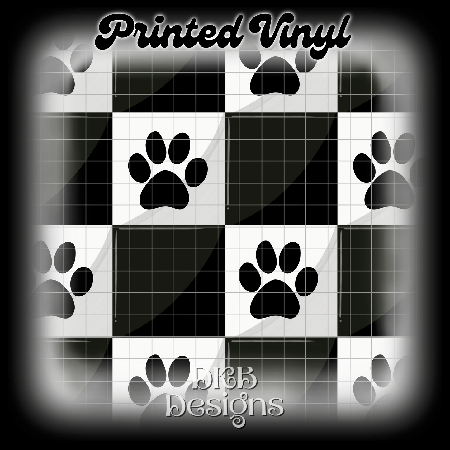 Dark paw prints Printed Vinyl