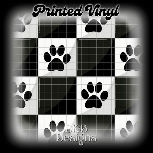 Dark paw prints Printed Vinyl