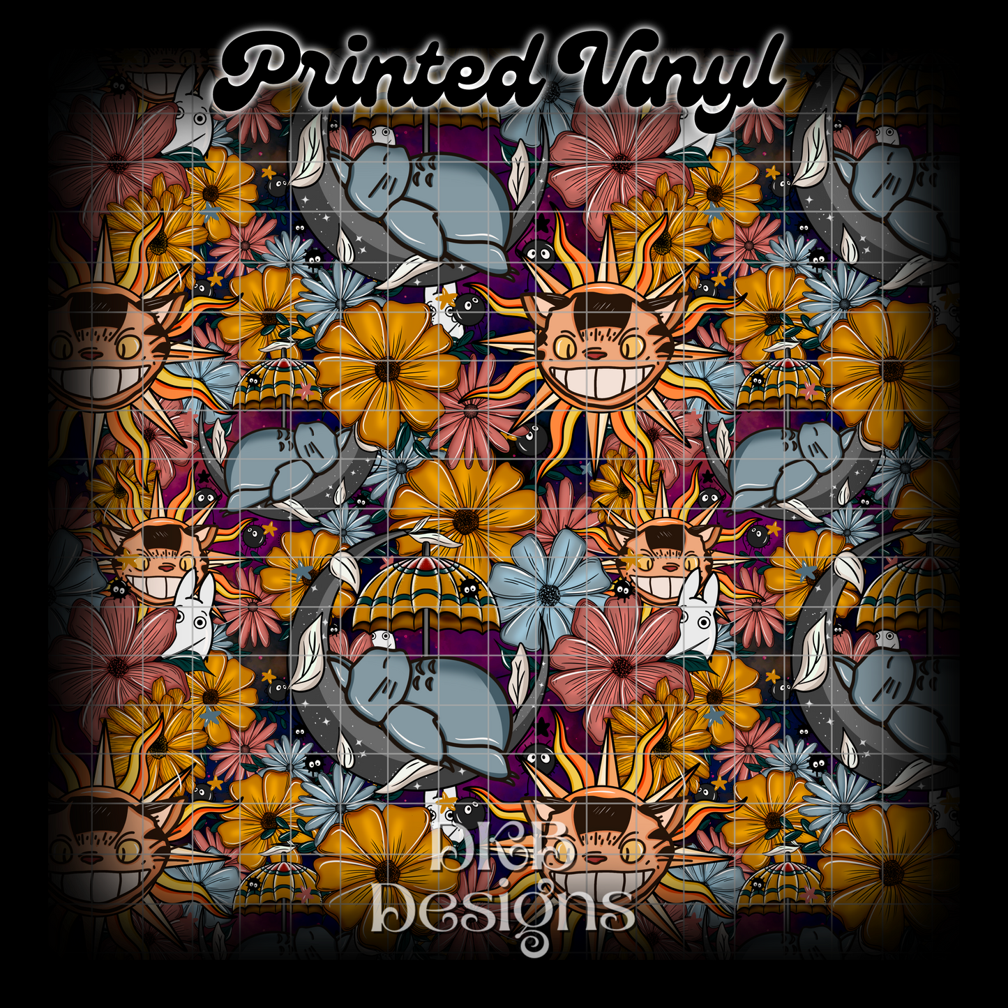 Totoro Moon Printed Vinyl