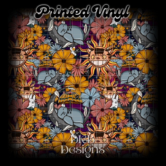 Totoro Moon Printed Vinyl