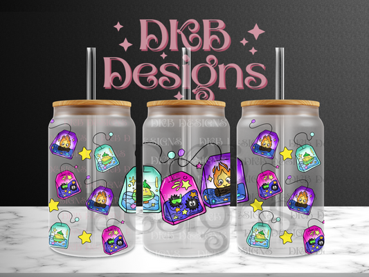 Studio Teabag 16oz glass can UV DTF