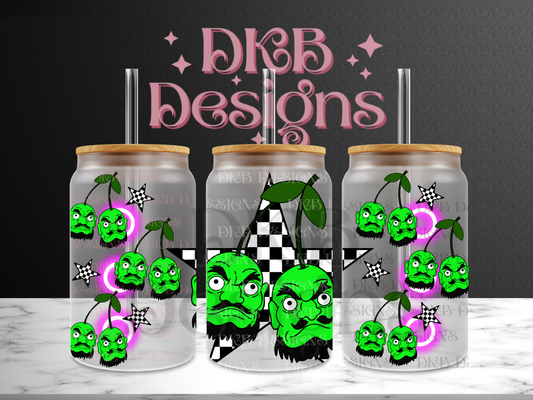 Heads 16oz glass can UV DTF