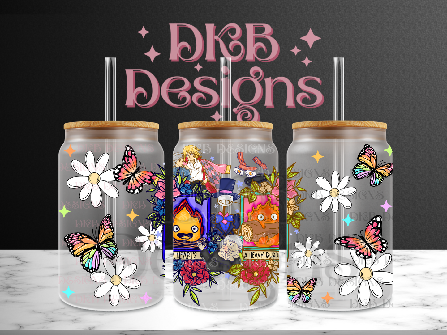 Hearts a heavy burden 16oz glass can UV DTF