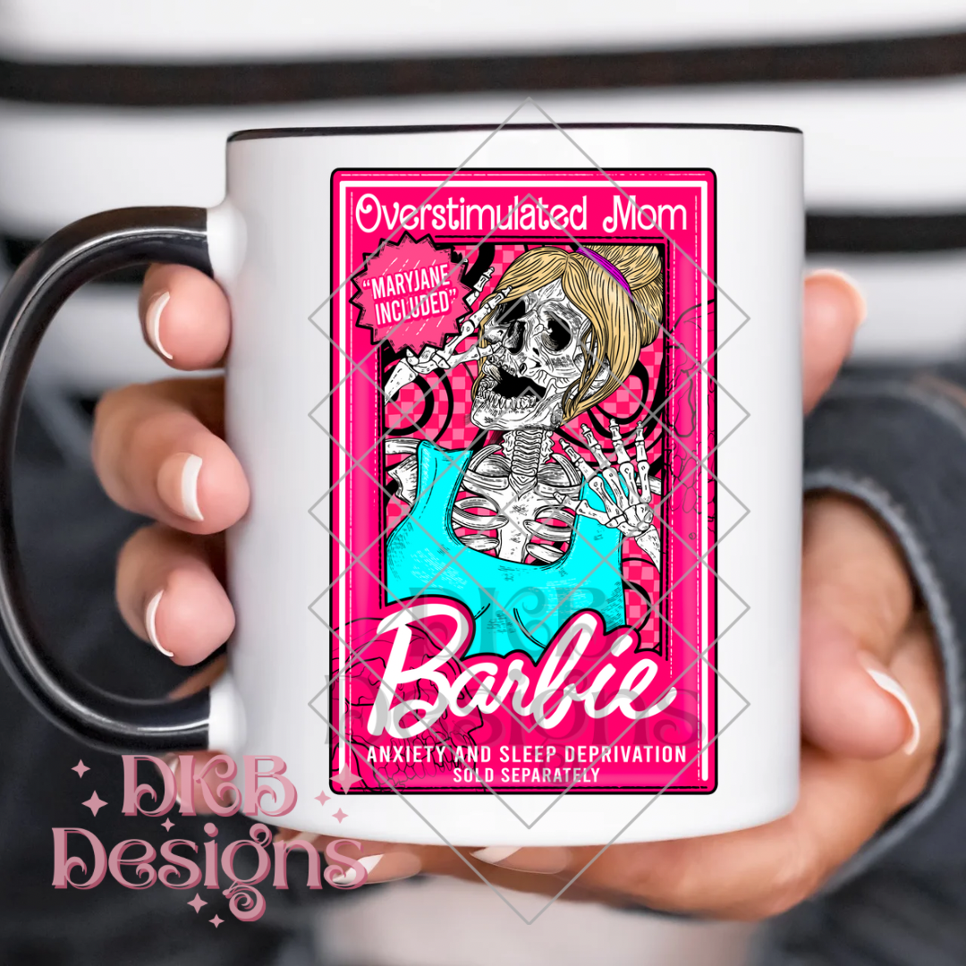 Overstimulated mom maryjane included UV DTF