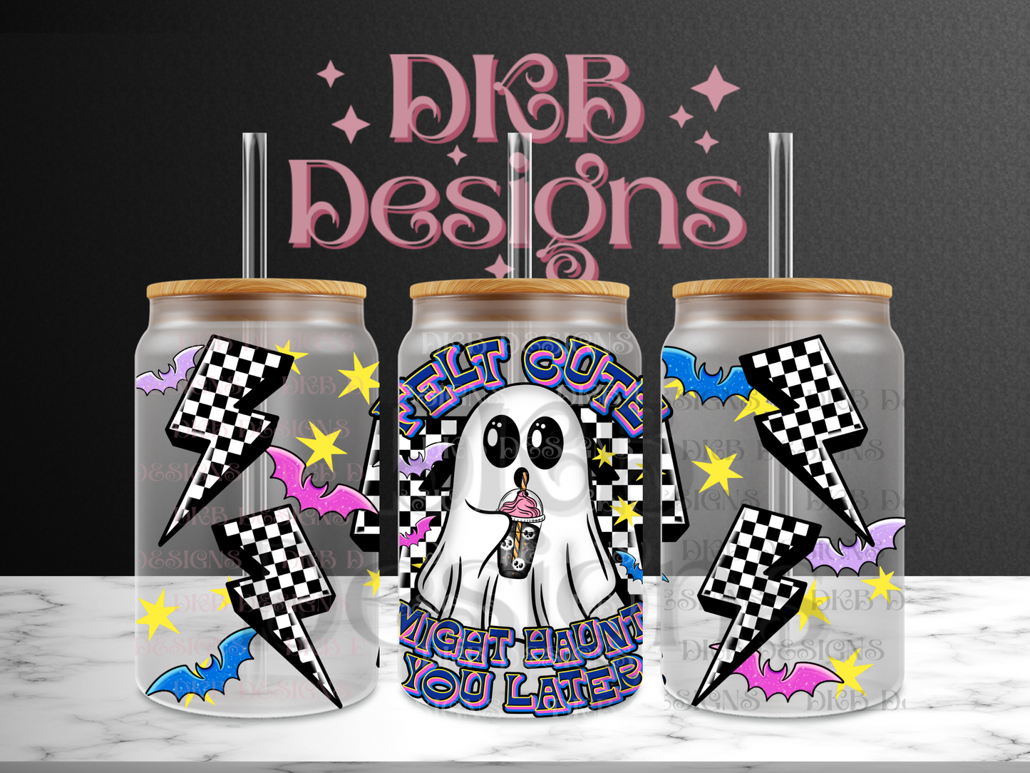 Felt cute 16oz glass can UV DTF