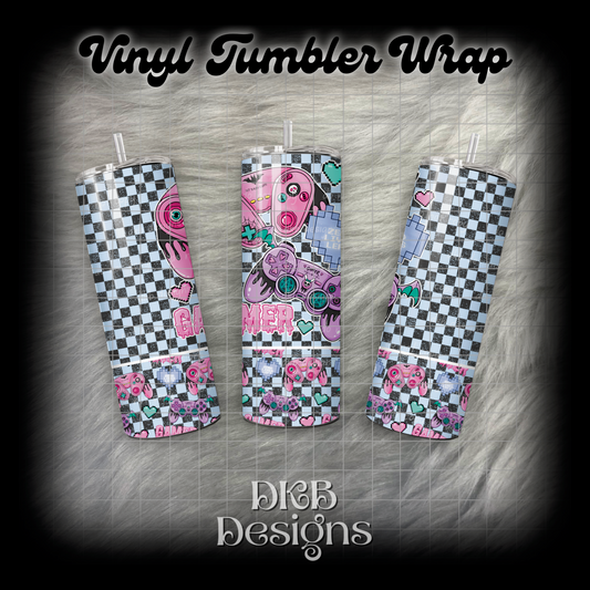 Gamer vinyl tumbler wrap