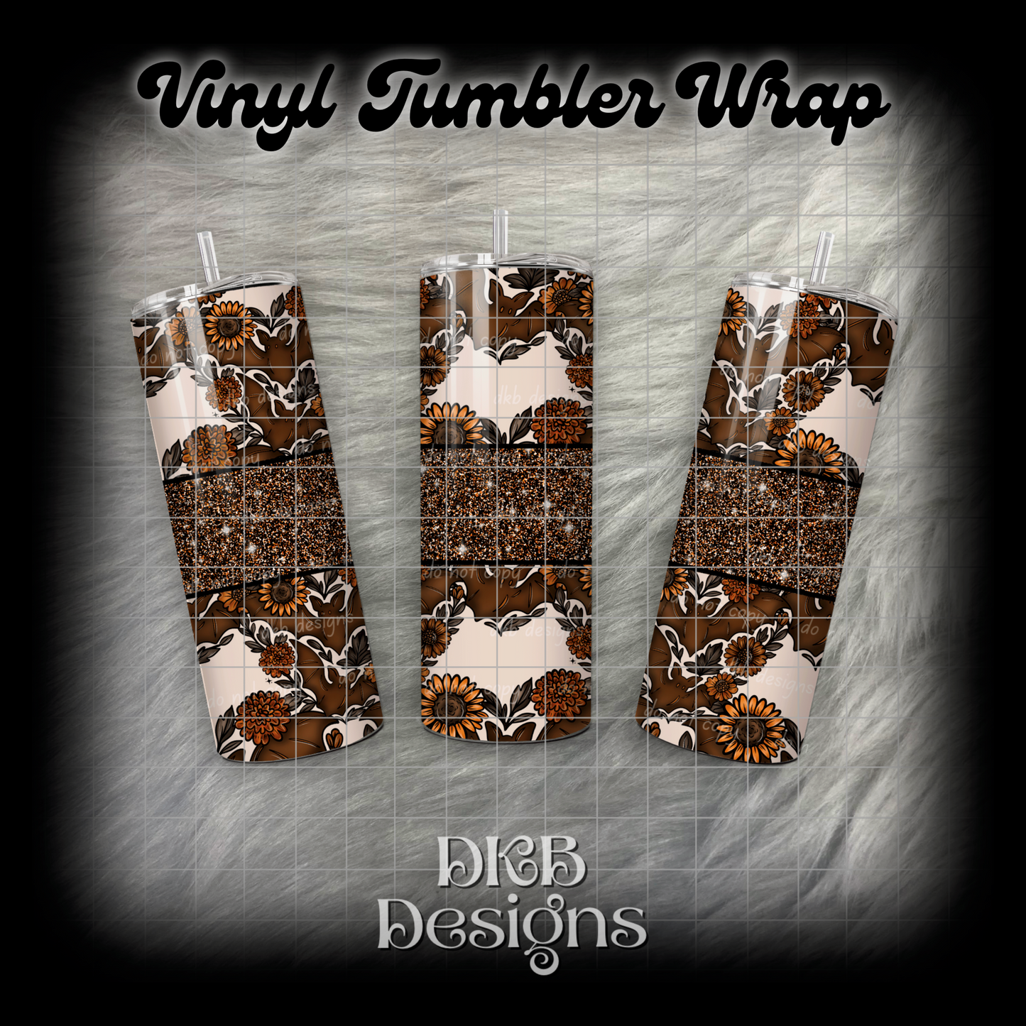 Fall bats vinyl tumbler wrap