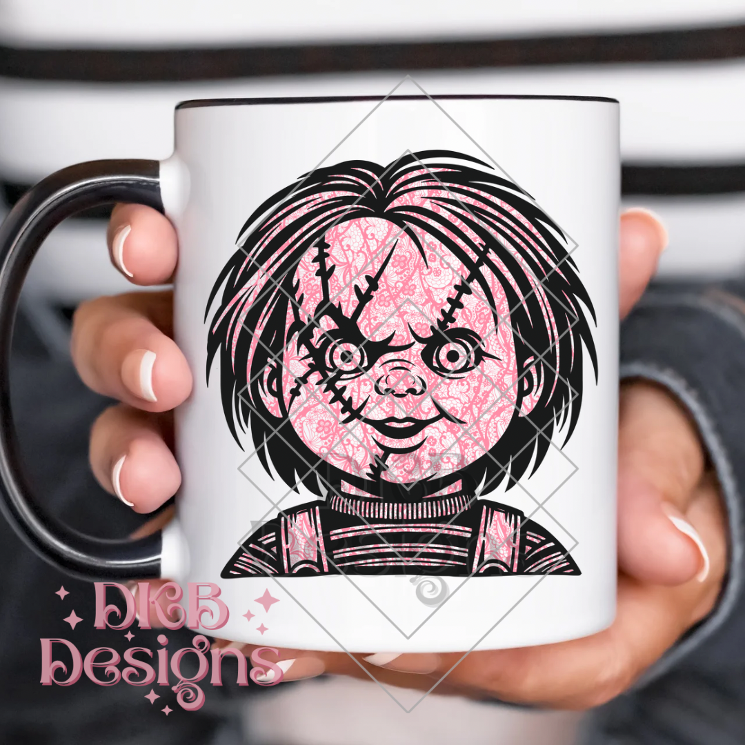 Pink lace horror C UV DTF