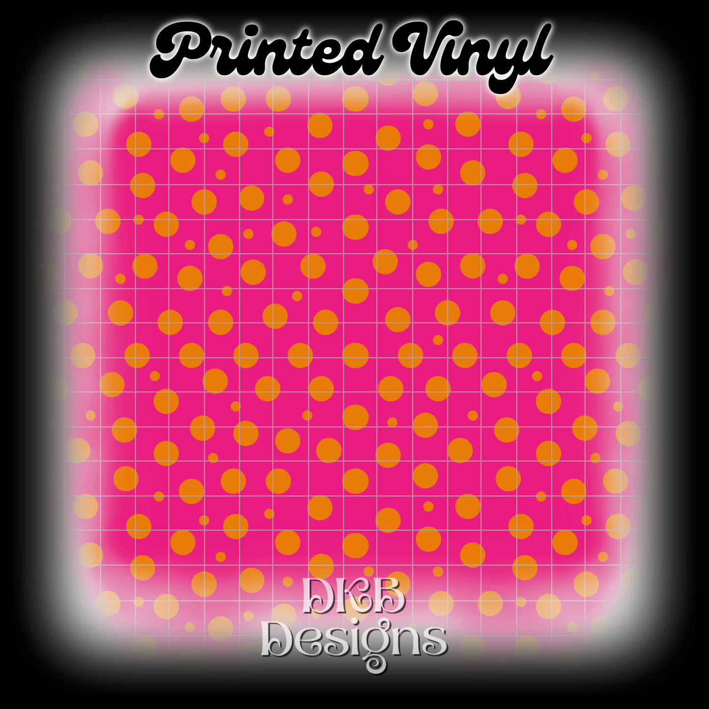 Pink with orange dots Printed Vinyl