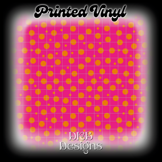 Pink with orange dots Printed Vinyl