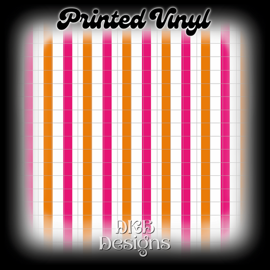 Pink & orange stripes Printed Vinyl