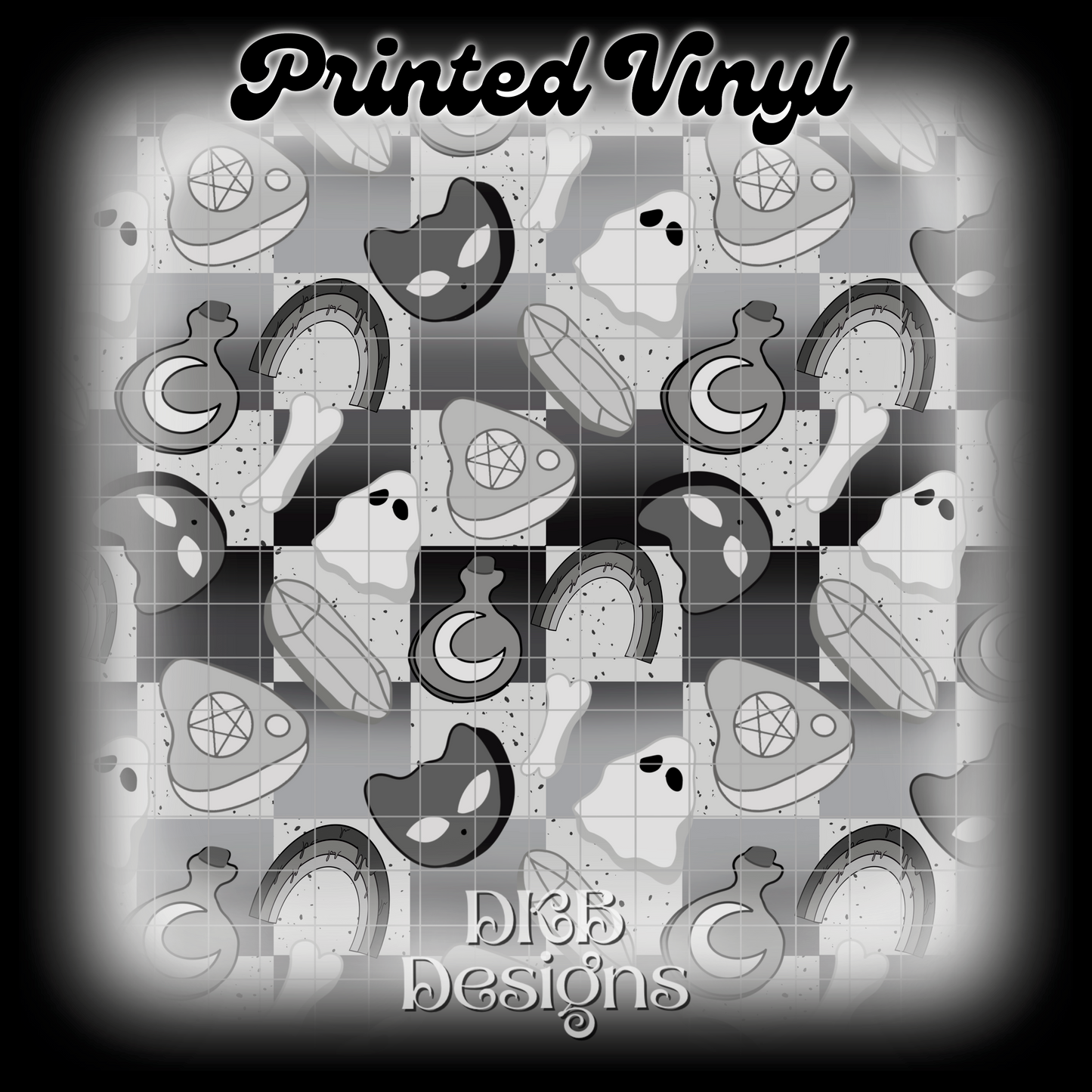 Unlucky Charms monochrome Printed Vinyl