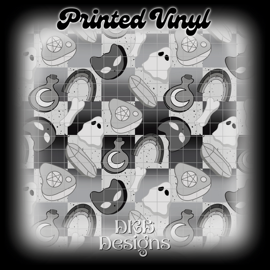 Unlucky Charms monochrome Printed Vinyl