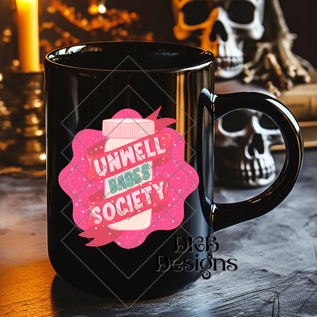 Unwell babes society pink UV DTF