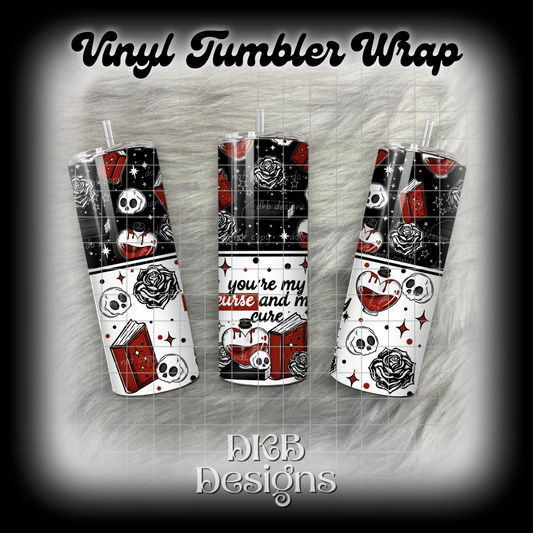 Curse and cure vinyl tumbler wrap