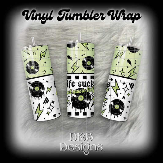 Music helps vinyl tumbler wrap