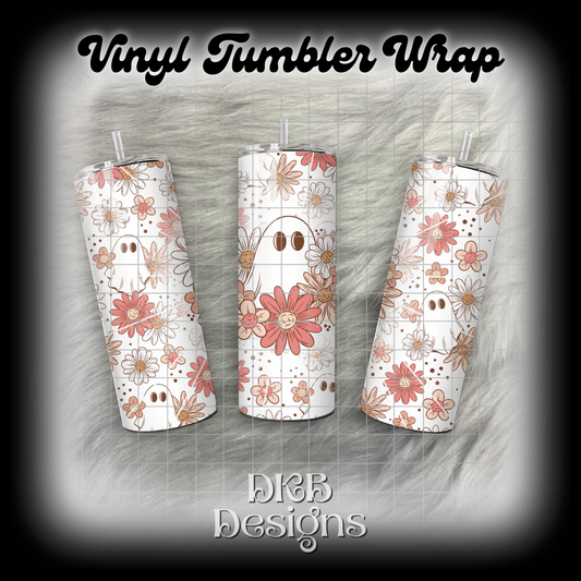 Spring ghostie vinyl tumbler wrap