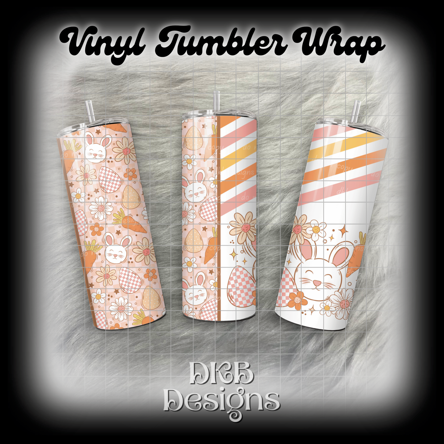 Bunny vinyl tumbler wrap