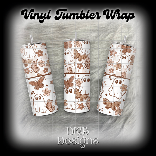Butterfly ghost vinyl tumbler wrap