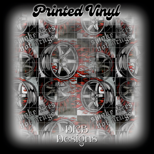 Smoke tires Printed Vinyl