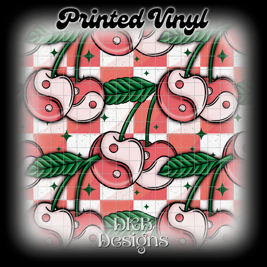 Cherry yin yang Printed Vinyl