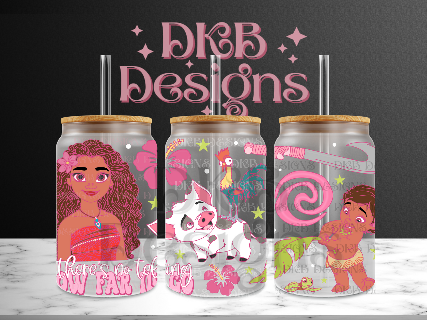 How far 16oz glass can UV DTF