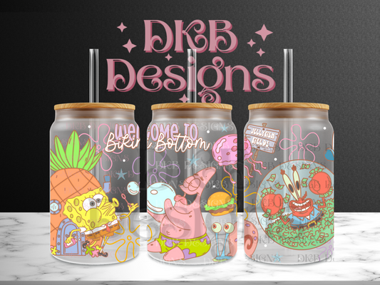 Welcome 16oz glass can UV DTF