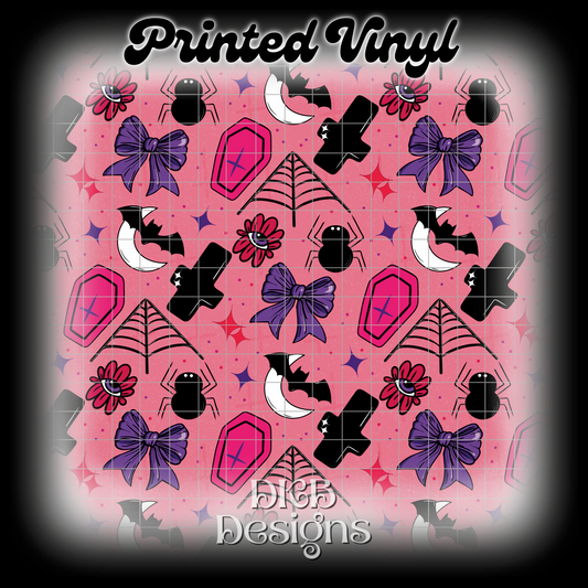 Cute spooky pink Printed Vinyl