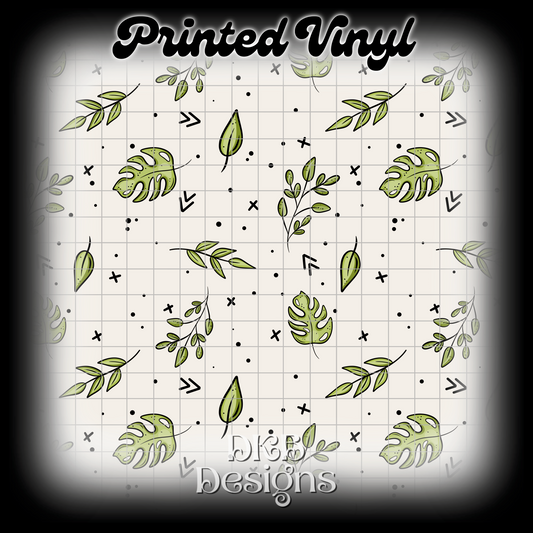 Tan monstera Printed Vinyl